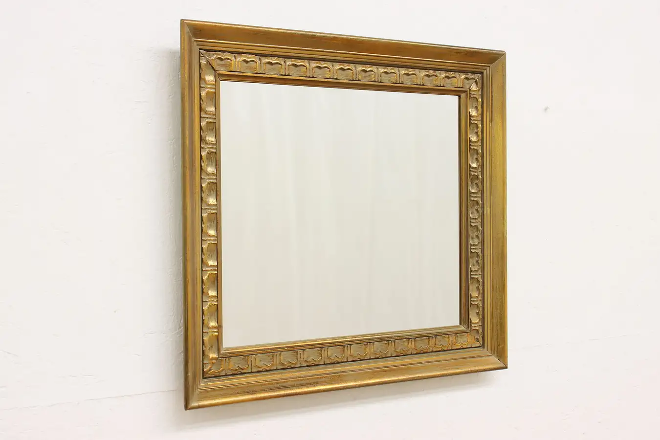 Main image of Traditional Vintage Carved Gilt Hall or Bath Mirror