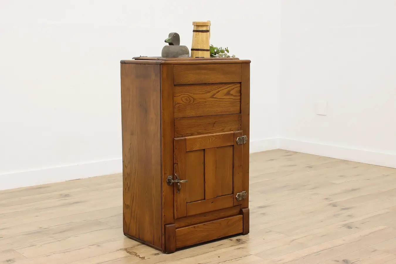 Main image of Farmhouse Ash Antique Kitchen or Pantry Ice box Cabinet