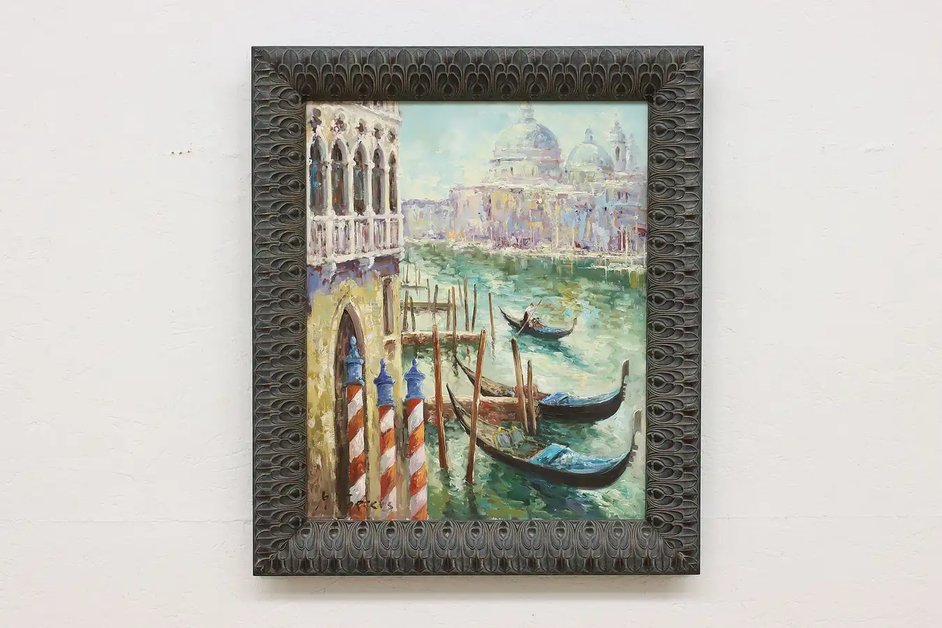 Main image of Venice Gondolas Vintage Original Oil Painting Torrens 30"