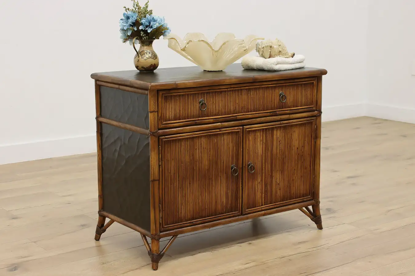 Main image of Bamboo Vintage Sideboard, TV, Hall or Bath Console, Baker