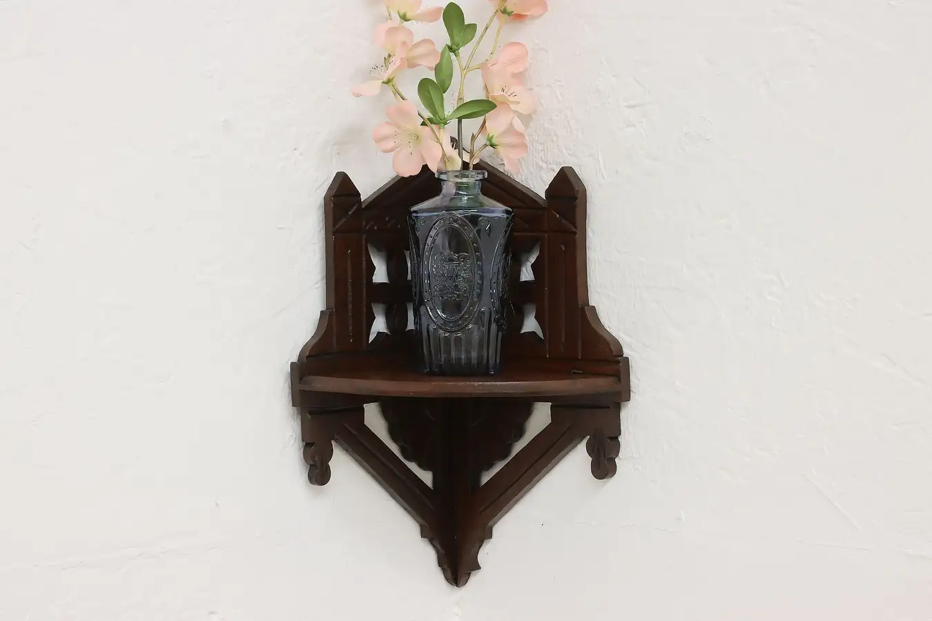 Main image of Victorian Eastlake Antique Walnut Corner Display Shelf