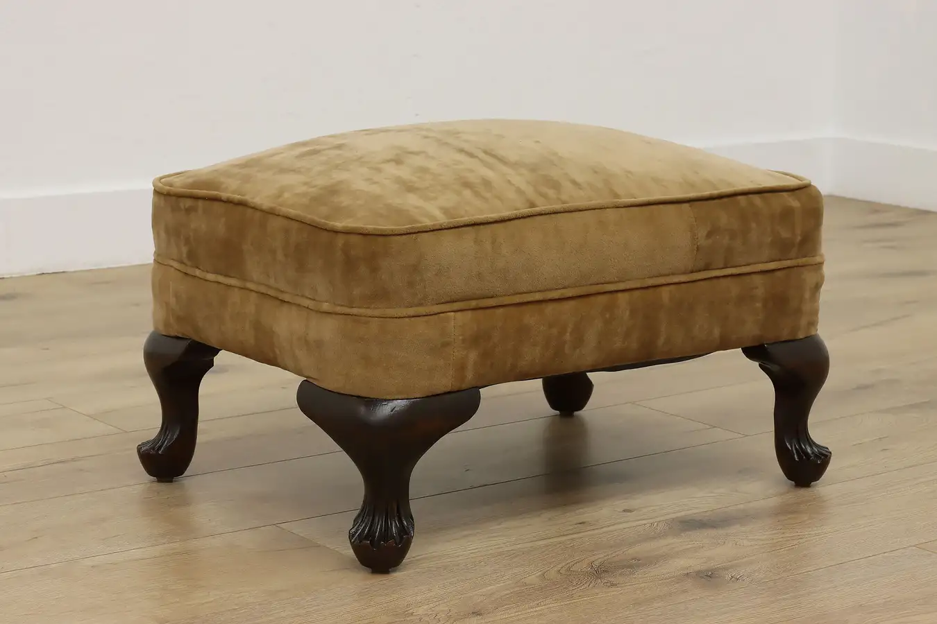 Main image of Georgian Vintage Footstool Carved Mahogany Legs