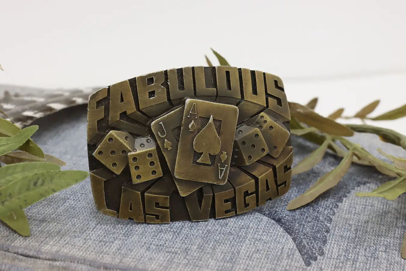 Main image of Fabulous Las Vegas Vintage Bronze Belt Buckle, Indiana