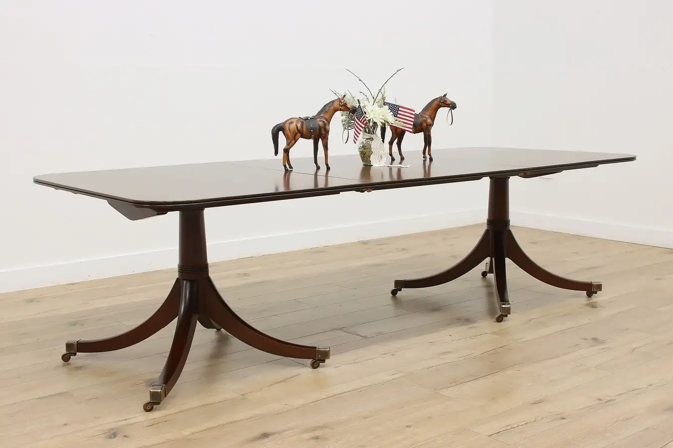 Main image of Georgian Vintage 9' Mahogany Tilt Top Dining Table & Leaf