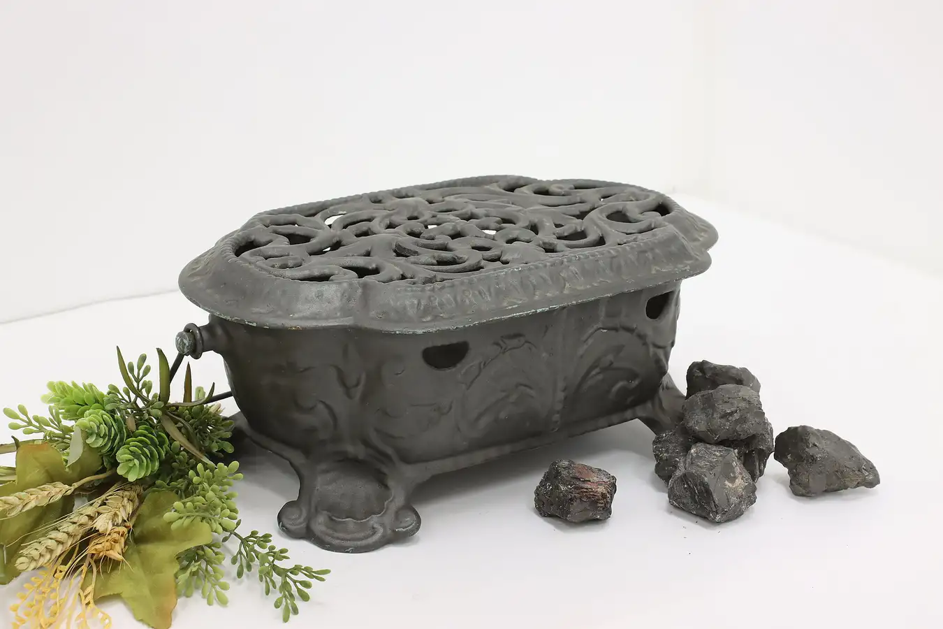 Main image of French Antique Cast Iron Portable Foot Warmer, Godin