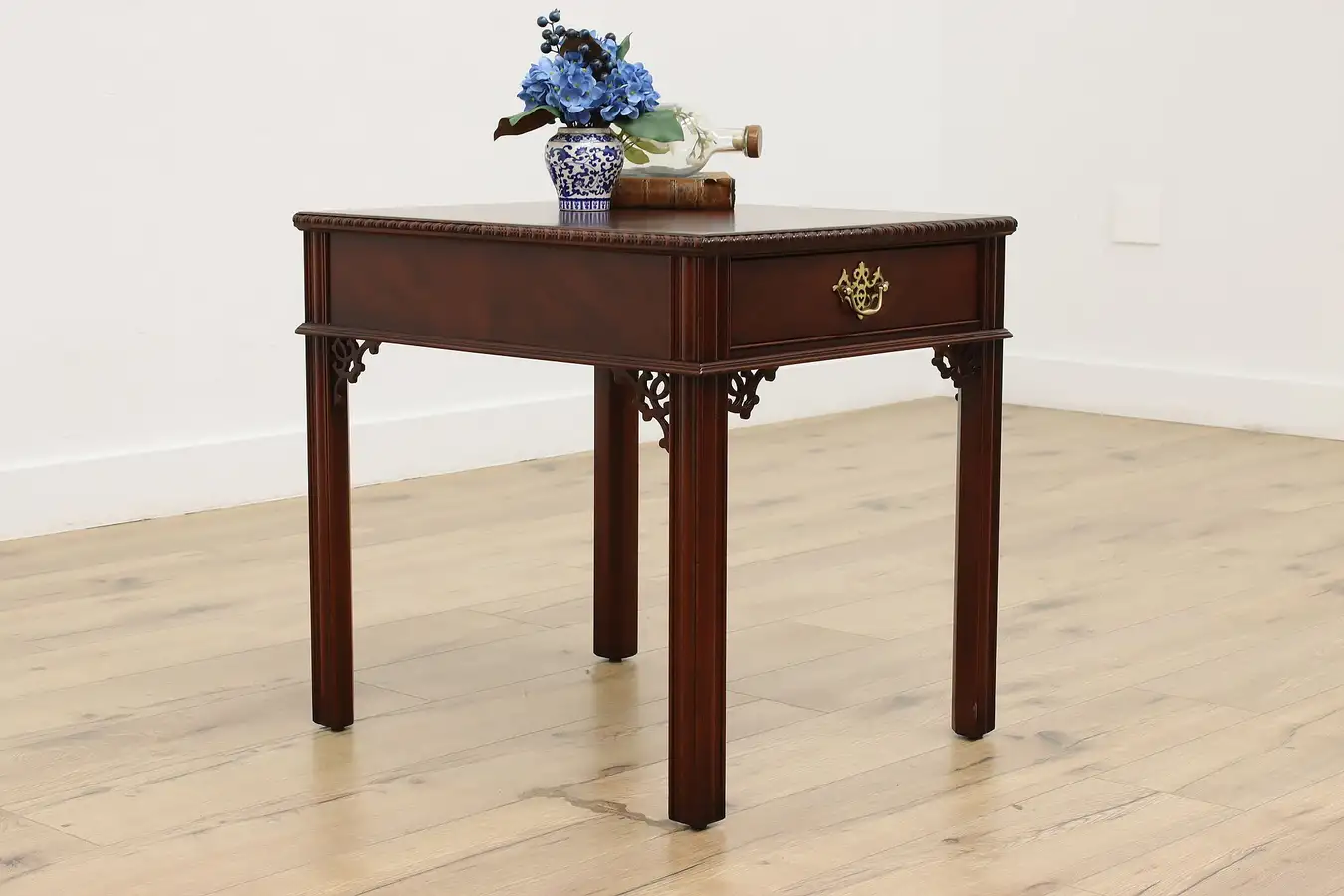 Main image of Georgian Vintage Mahogany Nightstand or End Table, Hickory