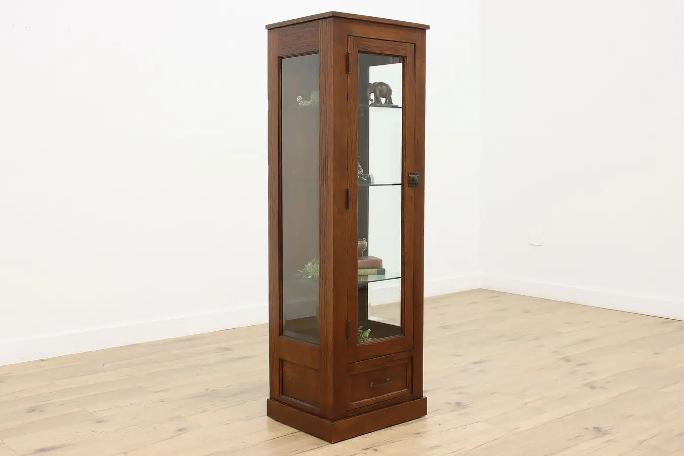Main image of Arts & Crafts Mission Oak Antique Display or Gun Cabinet