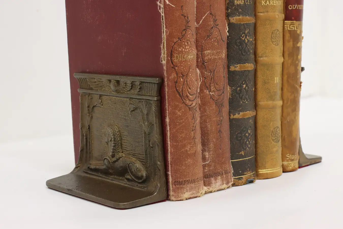 Main image of Pair of Art Deco Antique Egyptian Sphinx Cast Iron Bookends