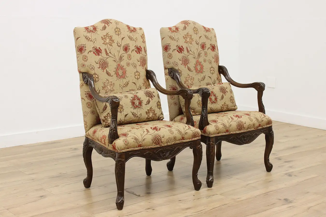 Main image of Pair of Country French Vintage Upholstered Chairs, Drexel