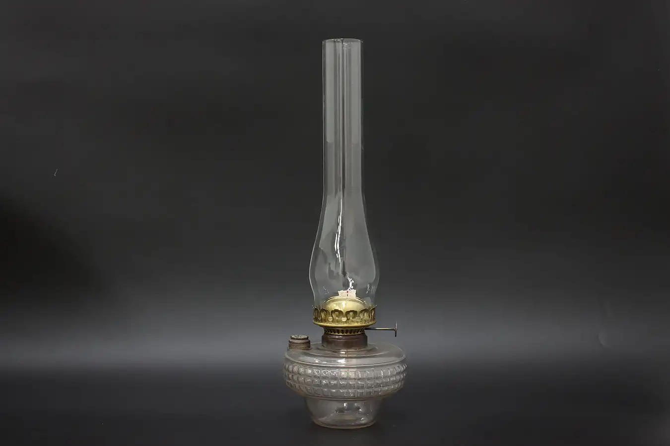 Main image of Victorian Antique Brass & Glass Oil Desk Lamp