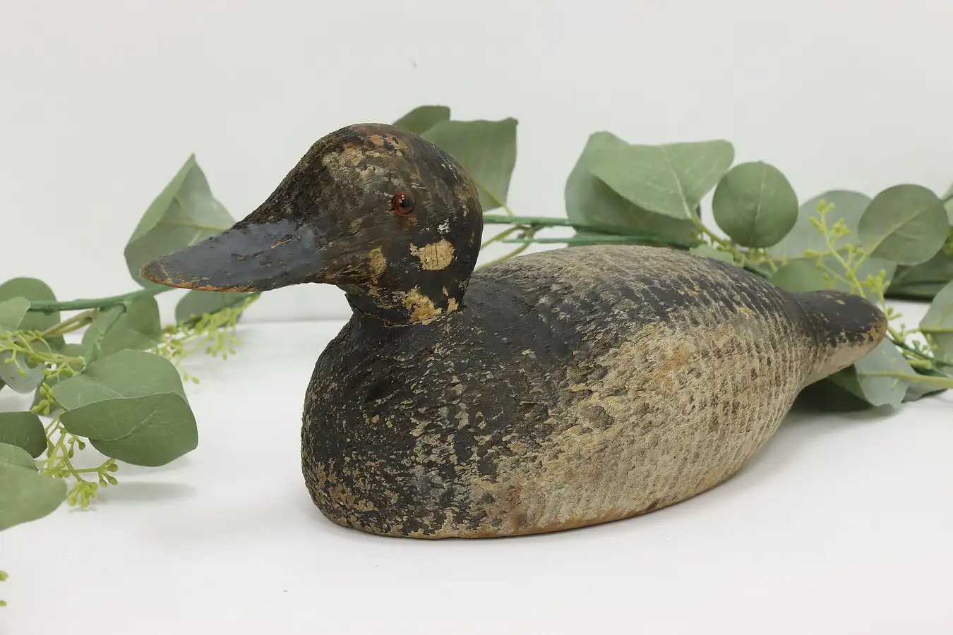 Main image of Farmhouse Carved Pine Antique Duck Decoy Sculpture