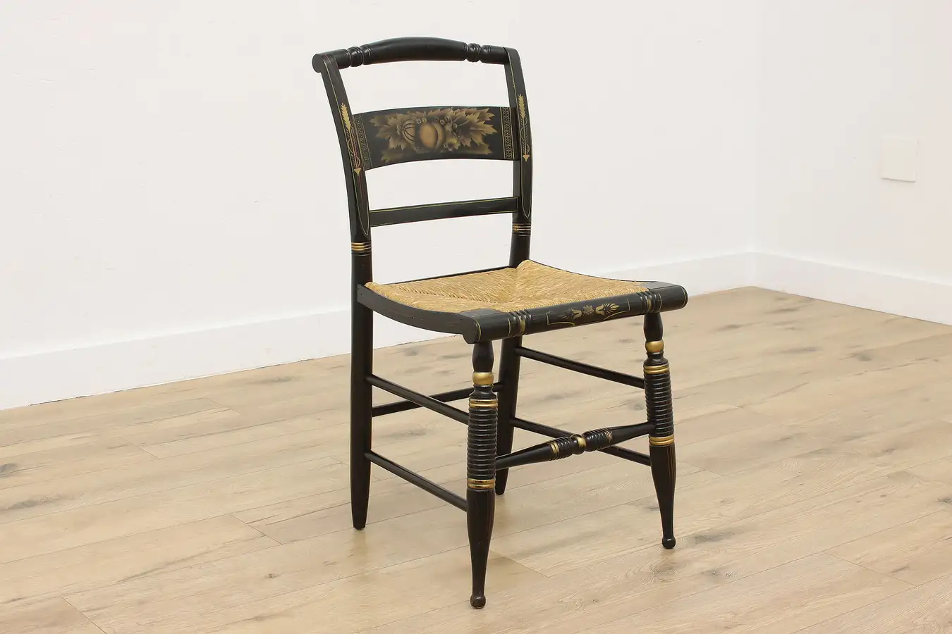 Main image of Hitchcock Vintage Farmhouse Side or Desk Chair w/ Rush Seat