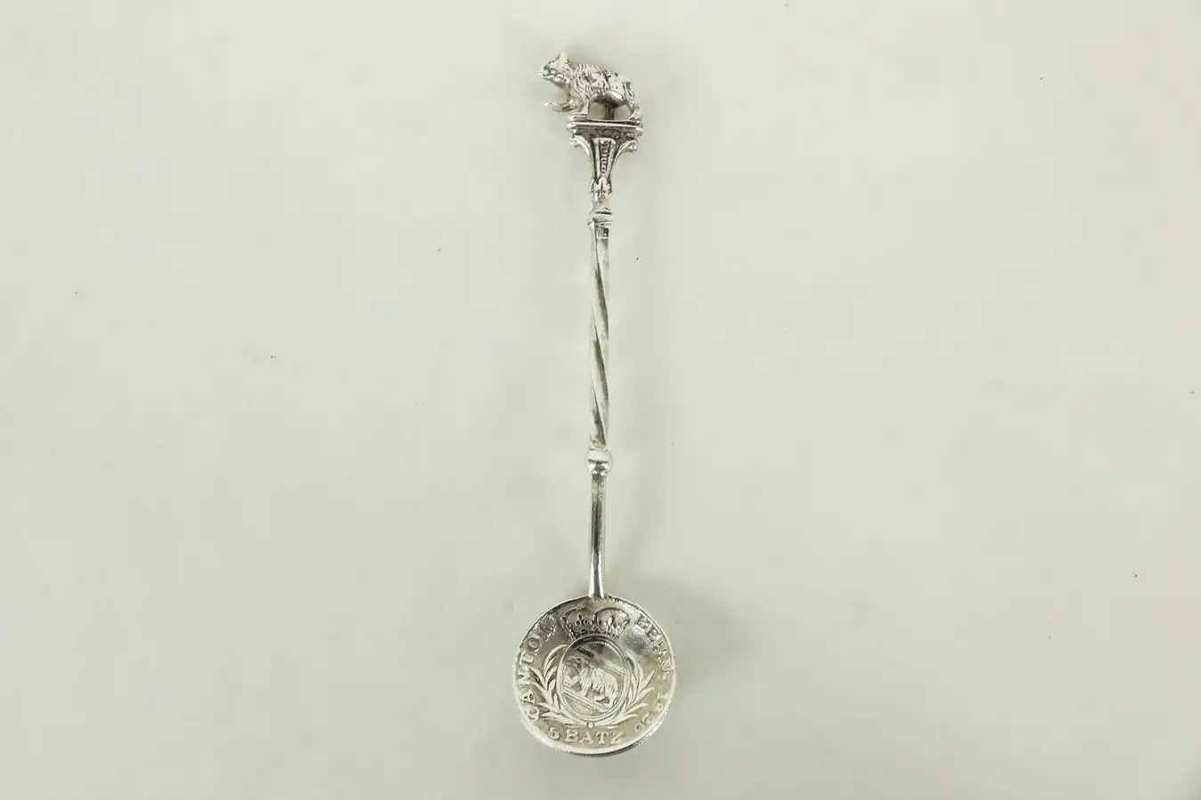 Main image of Bern Switzerland 800 Silver Souvenir Spoon with Bear