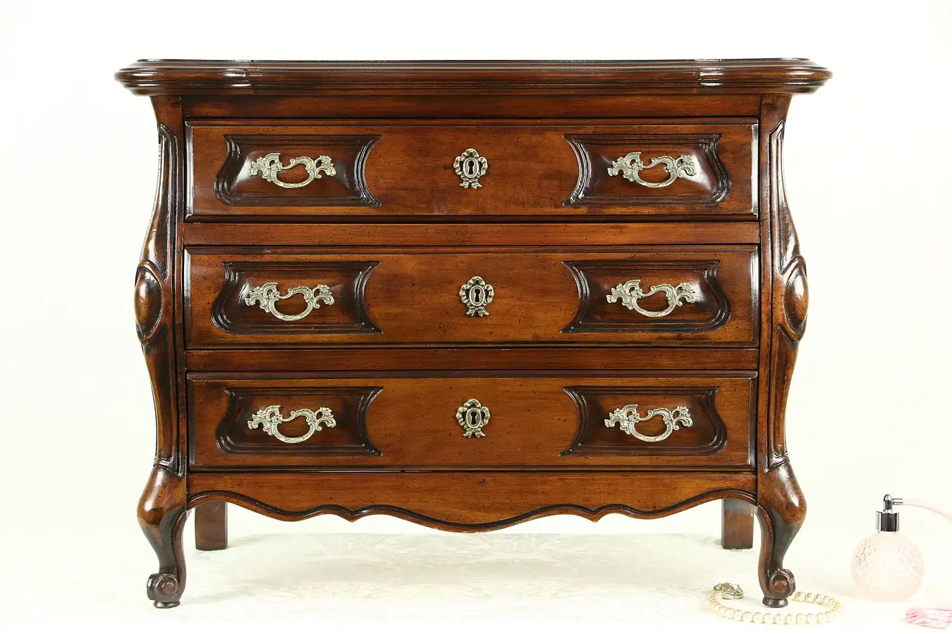 Main image of Country French Vintage Cherry Jewelry, Collector or Silver Chest