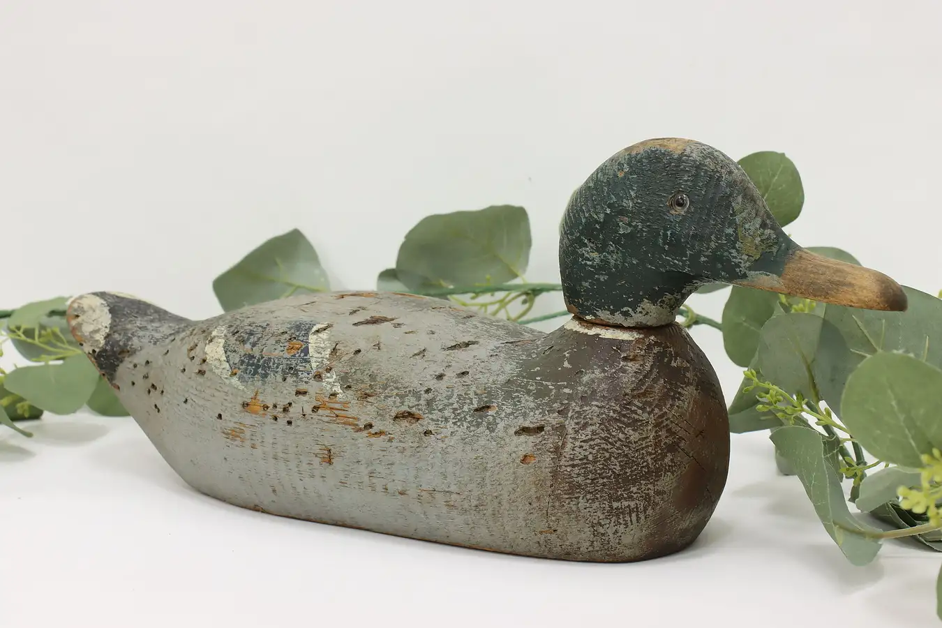 Main image of Farmhouse Antique Painted Duck Decoy Sculpture