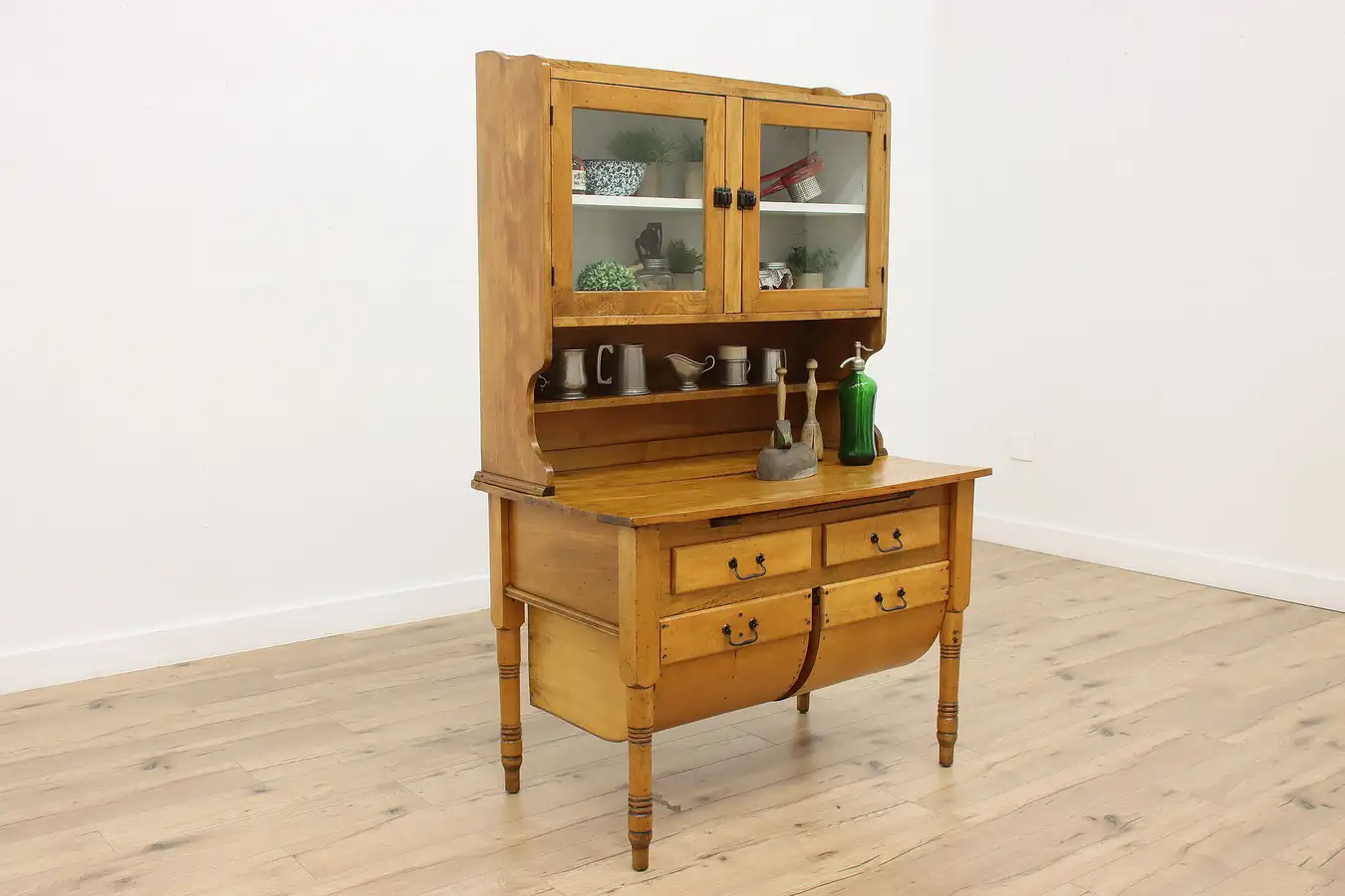 Main image of Farmhouse Antique Kitchen Pantry Cupboard Baker Cabinet