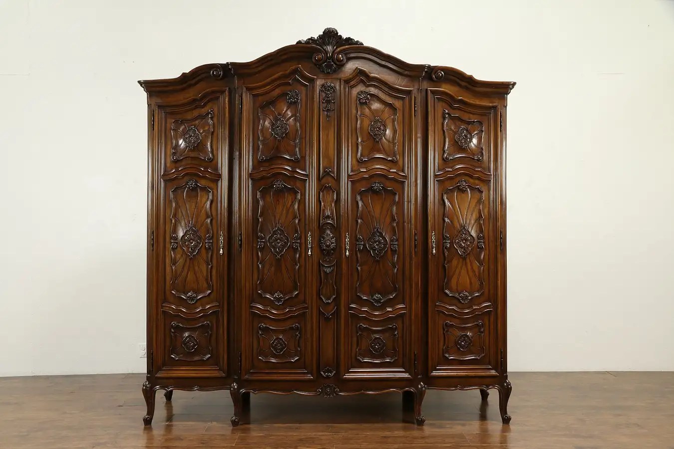 Main image of Italian Antique Carved Walnut Armoire, Wardrobe or Closet