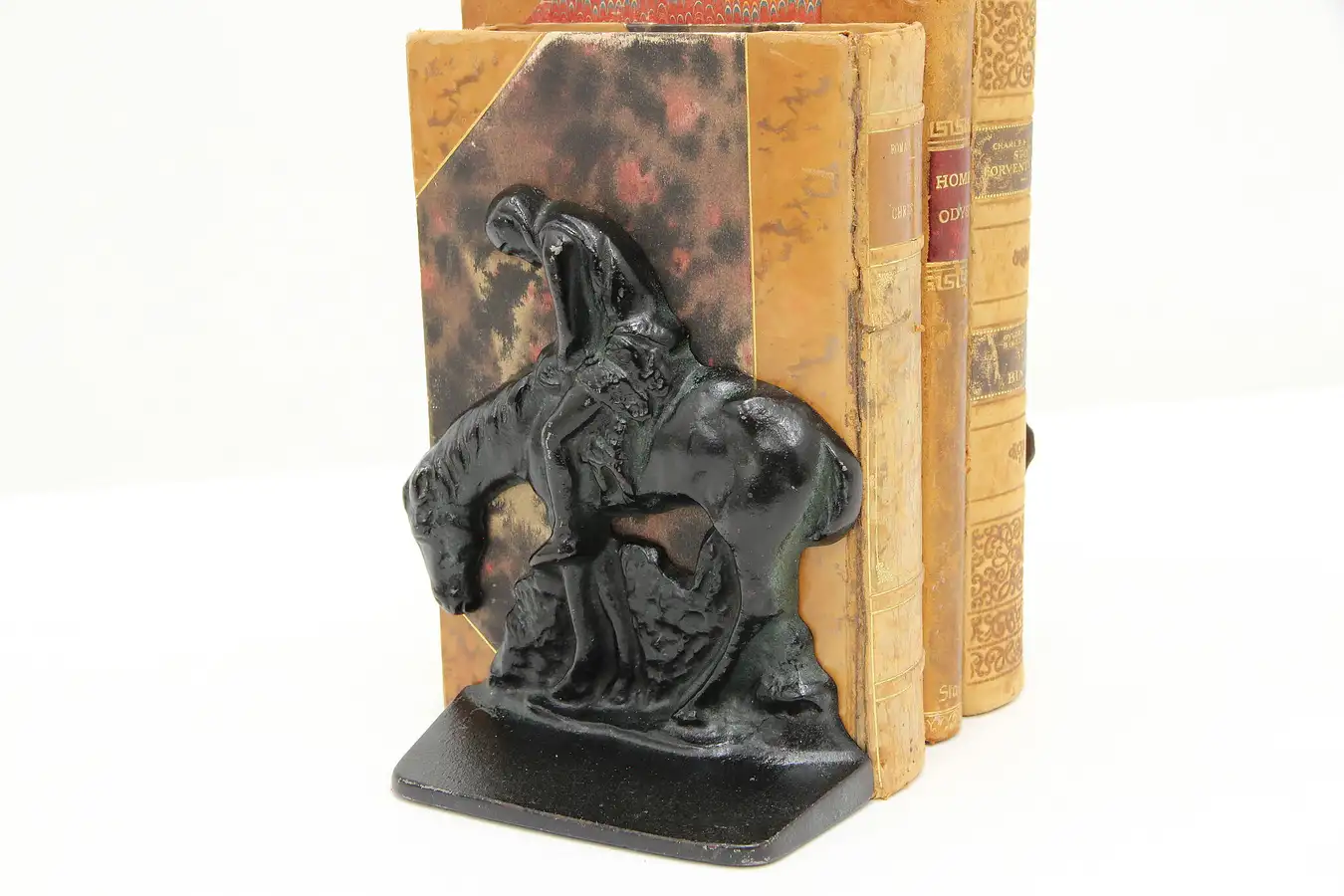 Main image of Pair of End of Trail Antique Cast Iron Sculpture Bookends
