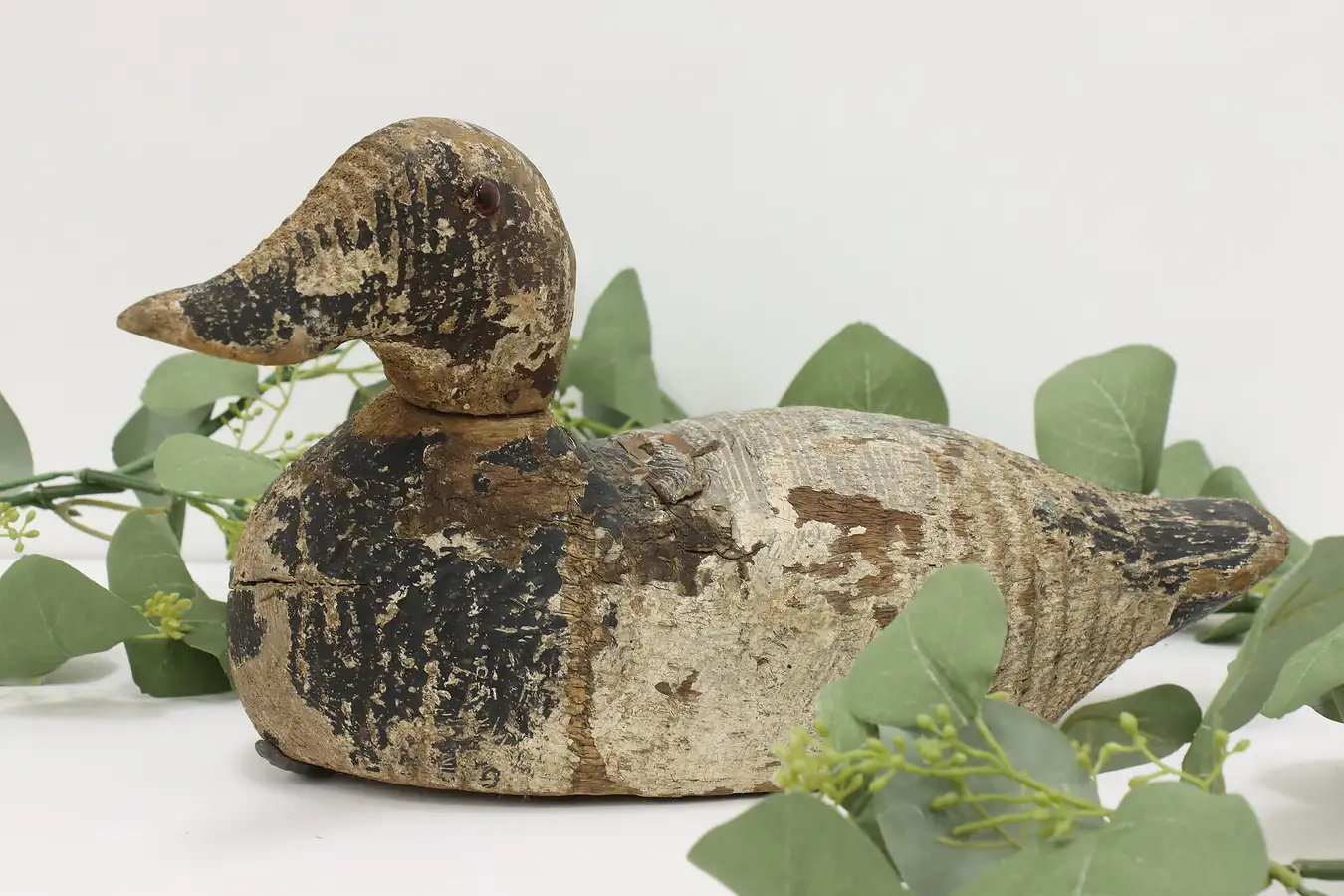 Main image of Farmhouse Antique Carved & Painted Duck Decoy Sculpture