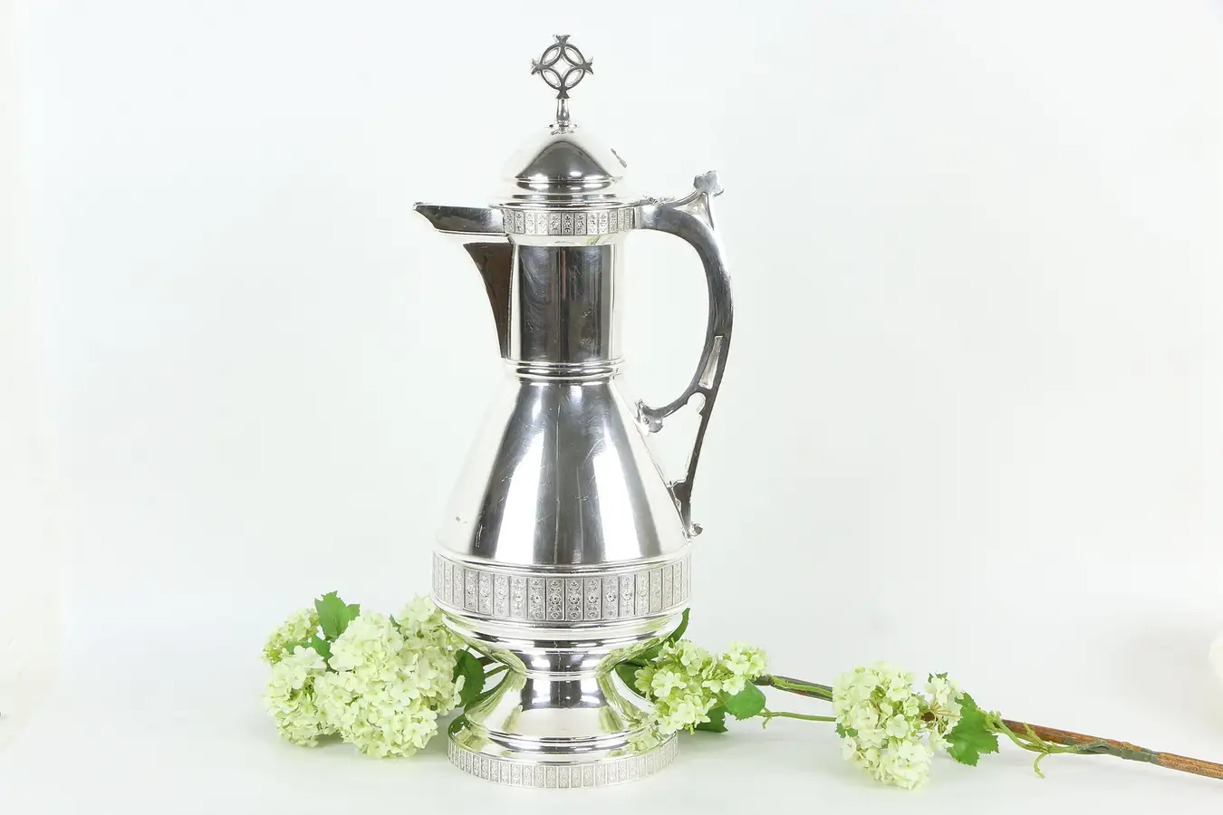 Main image of Victorian Antique Silverplate Wine Jug or Pitcher, Simpson Hall Miller