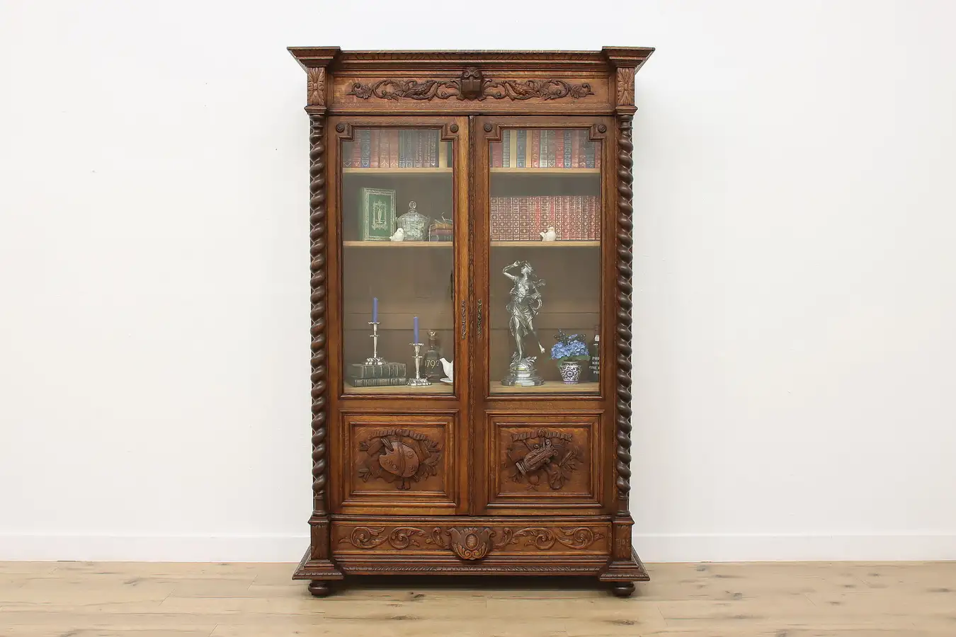 Main image of Renaissance Antique French Oak Display Cabinet or Bookcase