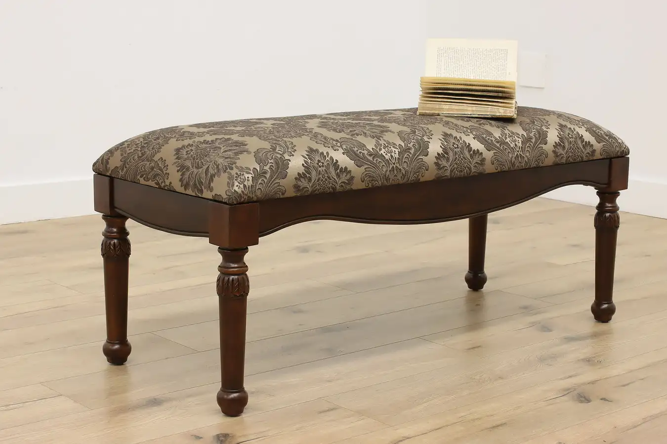 Main image of Traditional Vintage Carved Birch Boudoir or Hall Bench