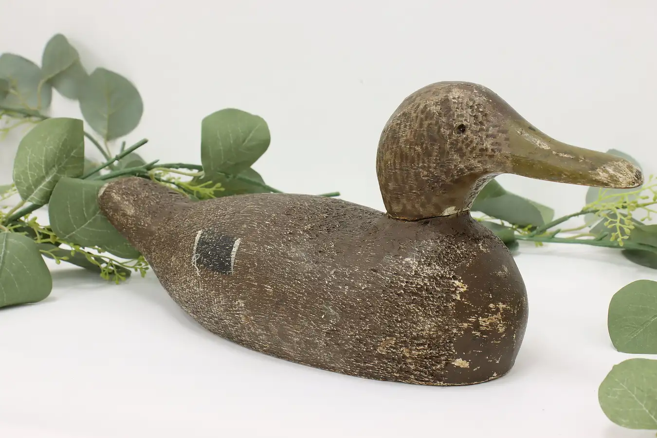 Main image of Farmhouse Antique Painted Duck Decoy Sculpture, HL
