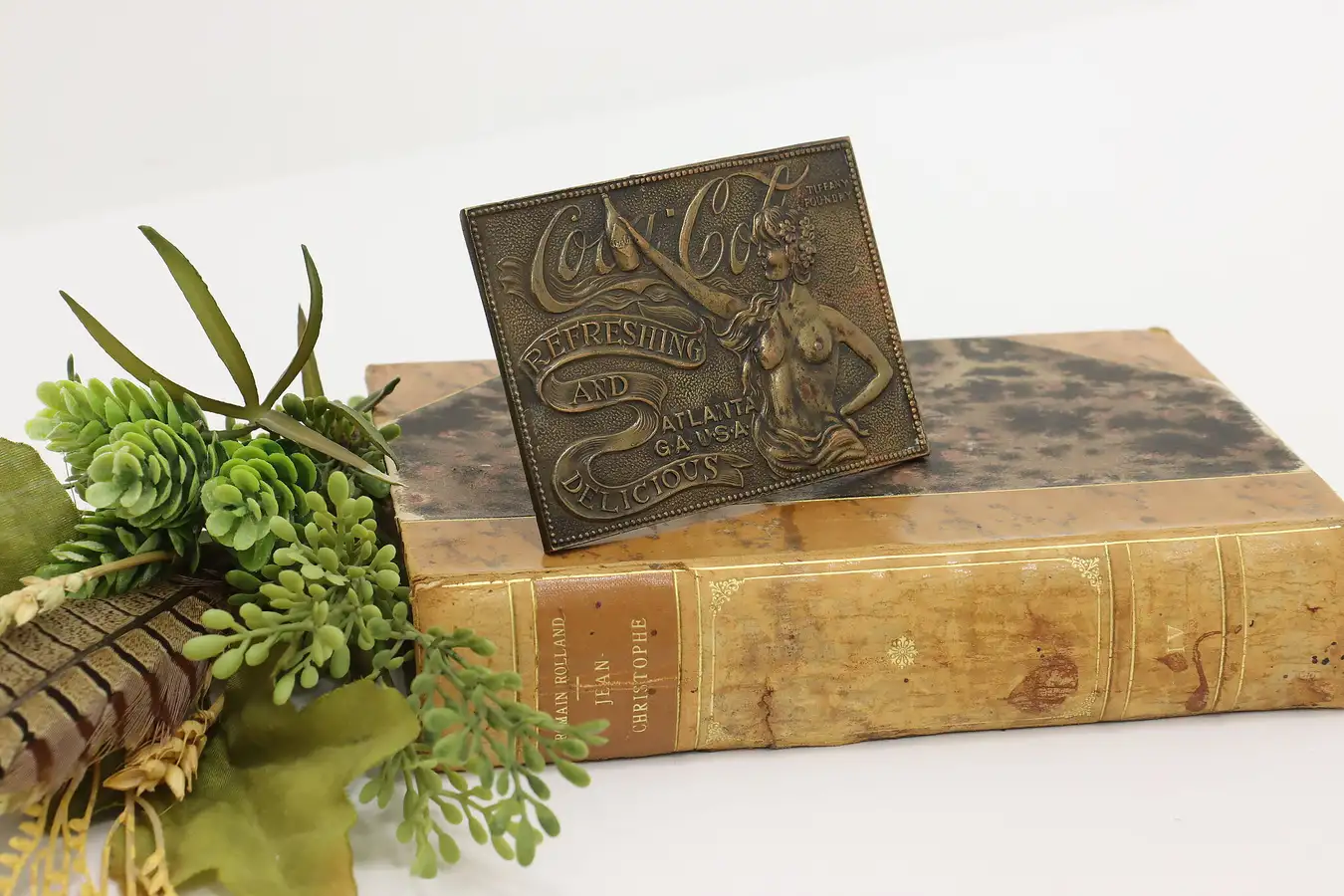 Main image of Coco-Cola Soda Vintage Brass Plated Belt Buckle, Tiffany