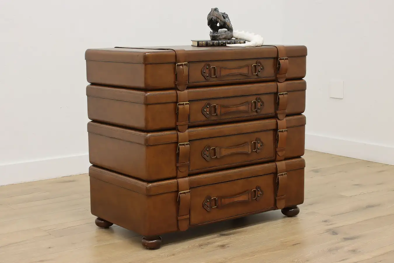 Main image of Lexington Leather Suitcase Stacked Luggage Chest Dresser