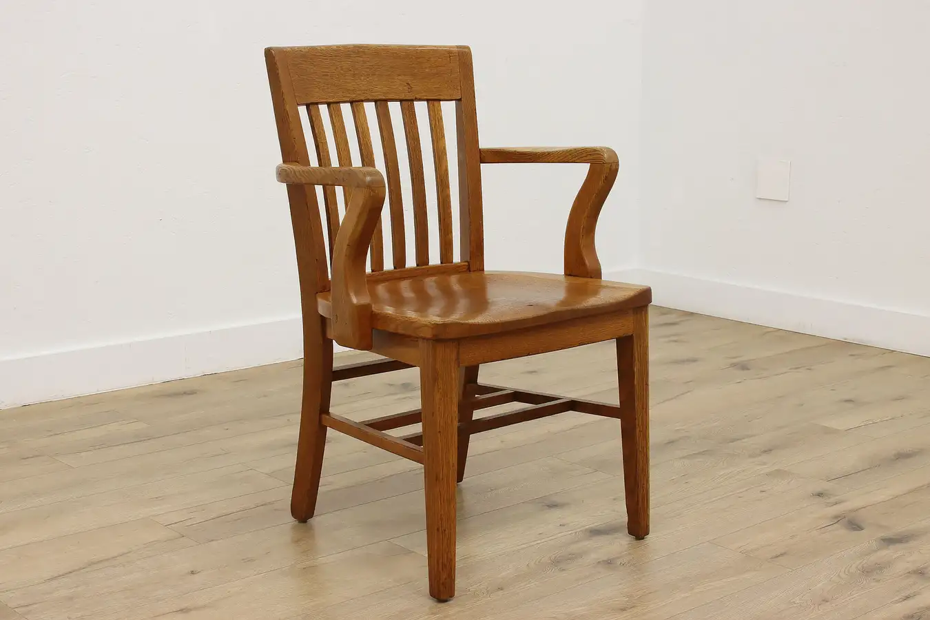 Main image of Traditional Antique Oak Office or Library Desk Chair