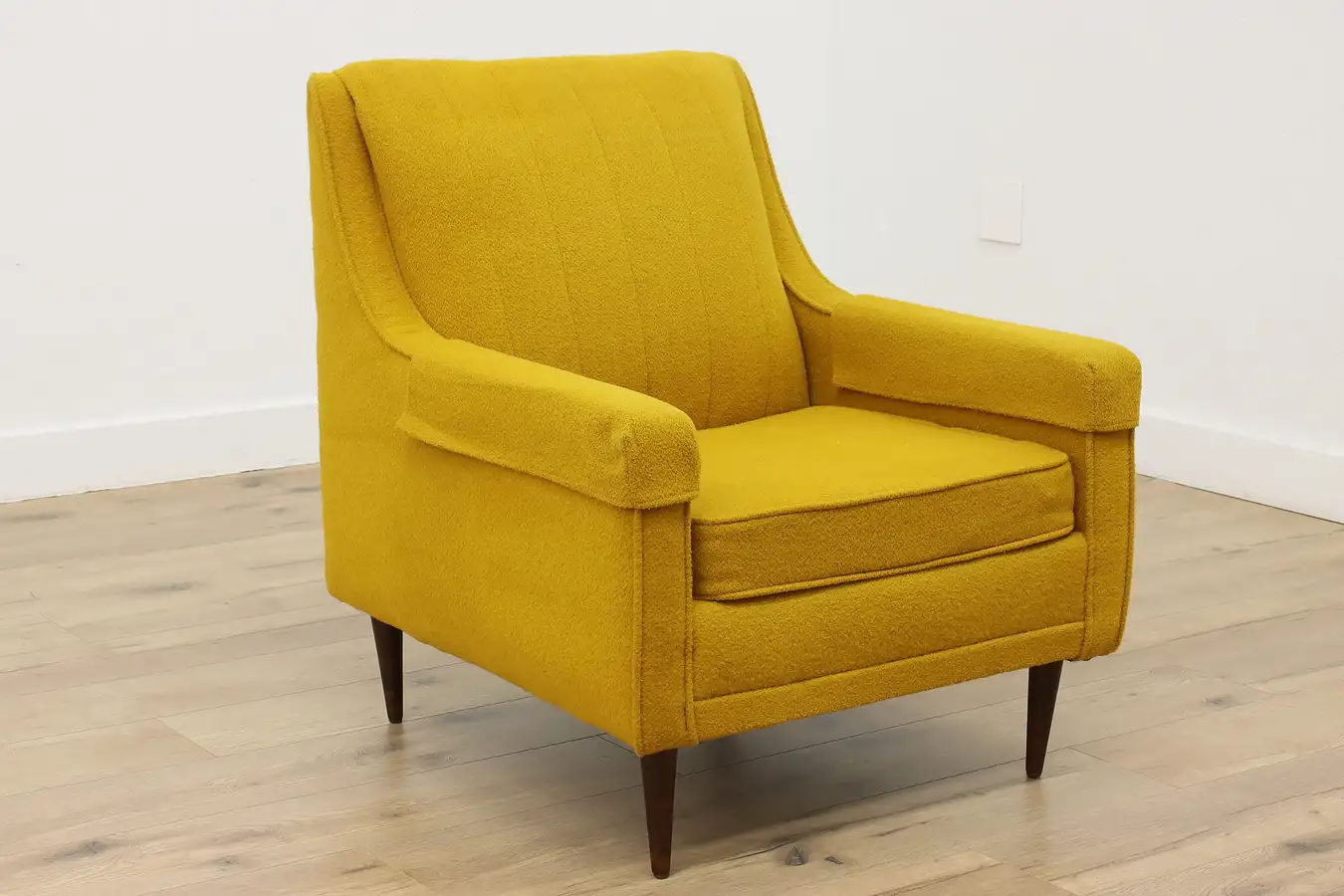 Main image of Midcentury Modern Vintage Canary Wool Lounge Accent Chair