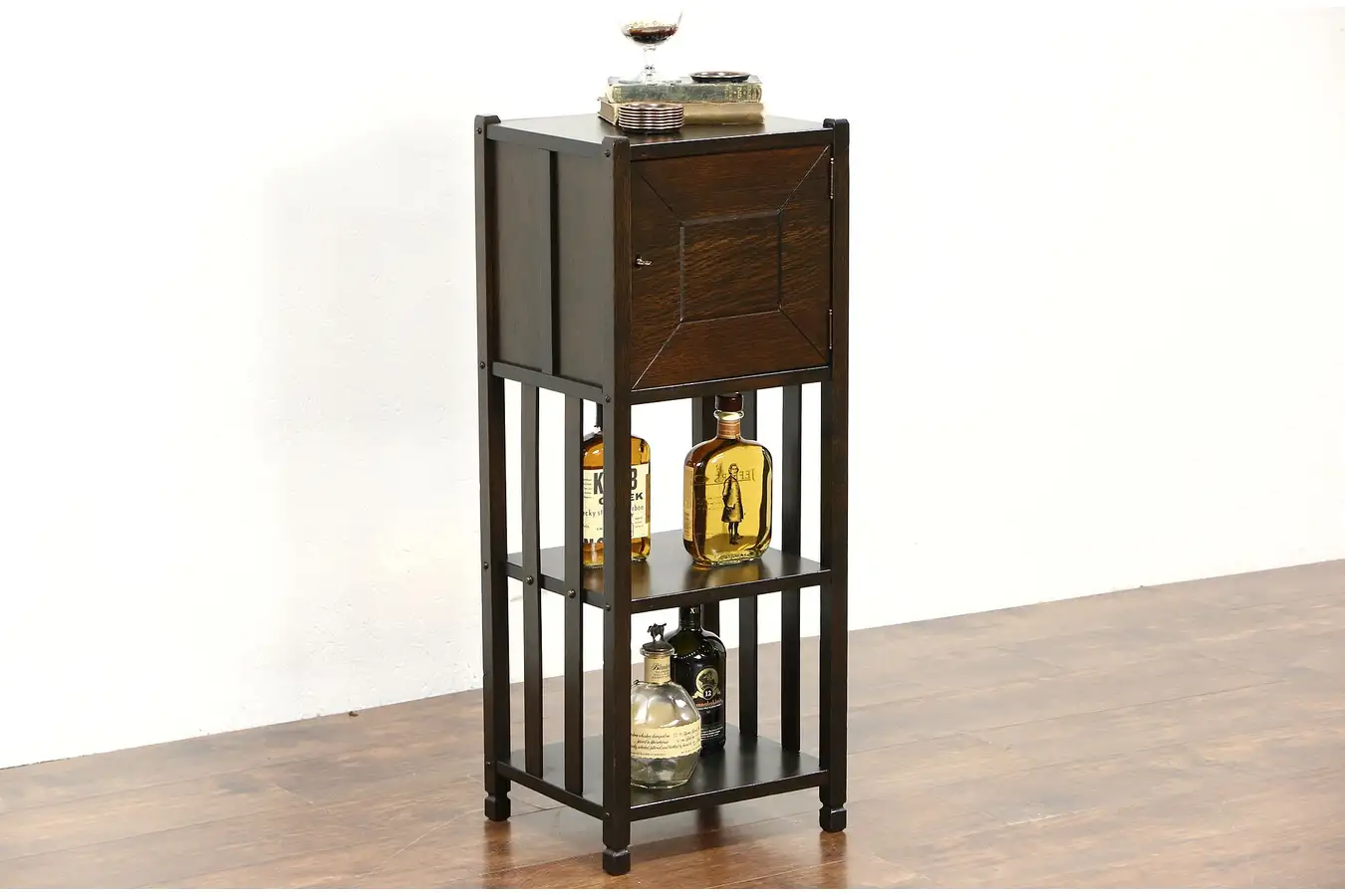 Main image of Arts & Crafts Mission Oak Antique 1905 Humidor or Craftsman Smoking Cabinet