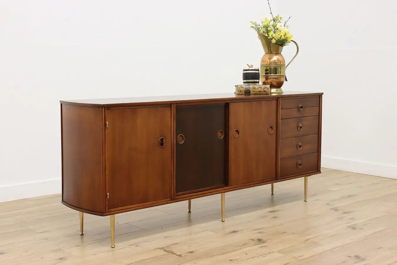 Main image of Midcentury Modern Vintage Walnut Credenza Console Modernart