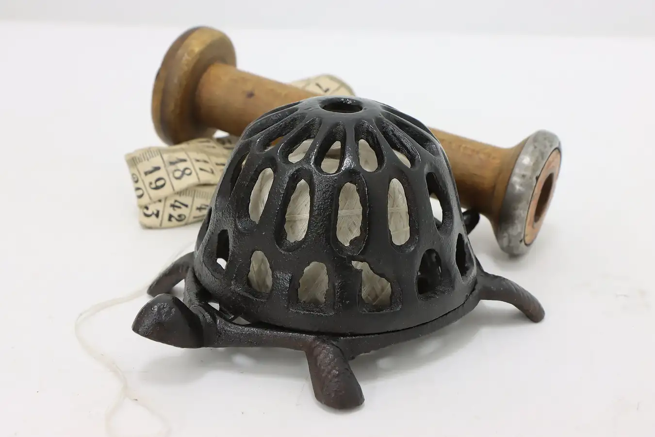 Main image of Victorian Antique Cast Iron Turtle String or Yarn Holder