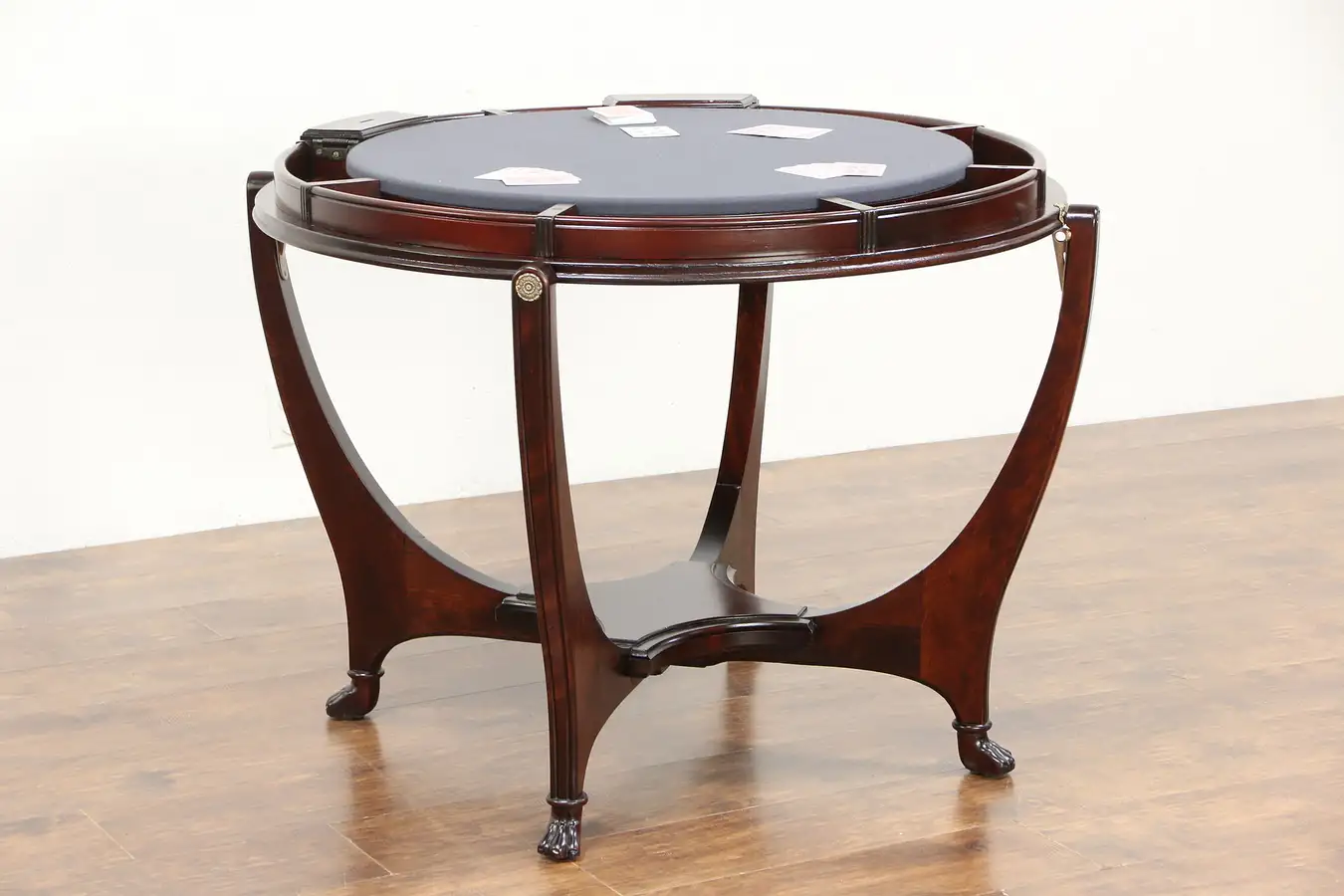 Main image of Poker Game Table, Mahogany, Flip Top, Signed Hunzinger, Pat. 1894