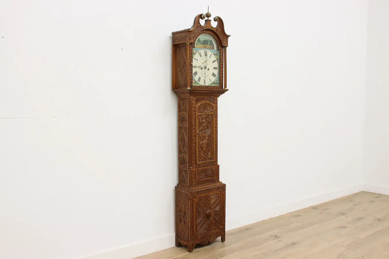 Main image of Renaissance Antique Carved Grandfather Tall Case Clock, Hunt