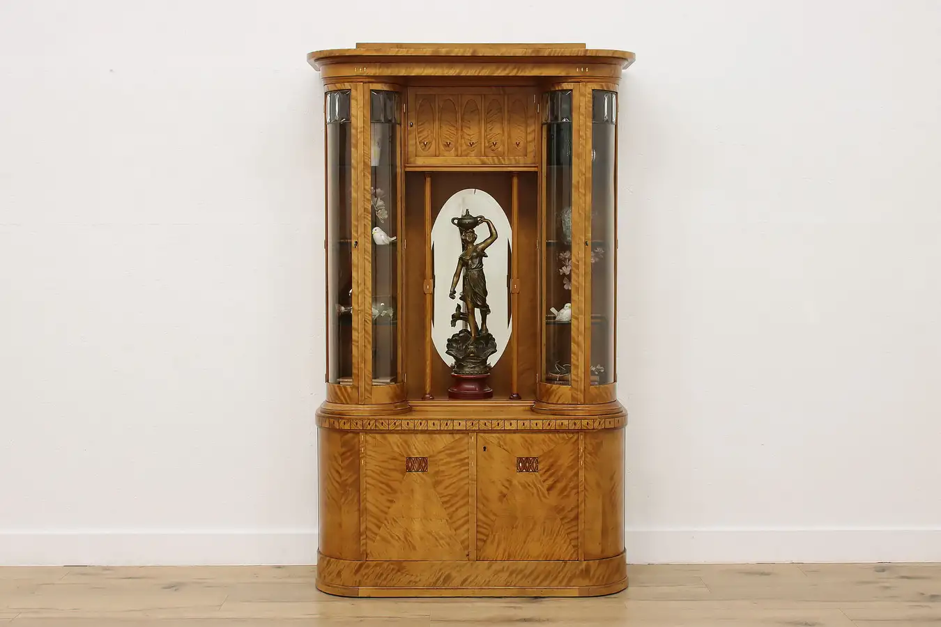 Main image of Art Nouveau Austrian Antique Curio Display Cabinet, Mirror