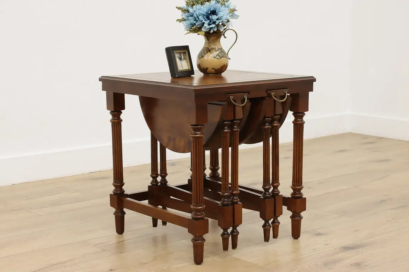 Main image of Set of 3 Georgian Vintage Birch Nesting Snack Tables