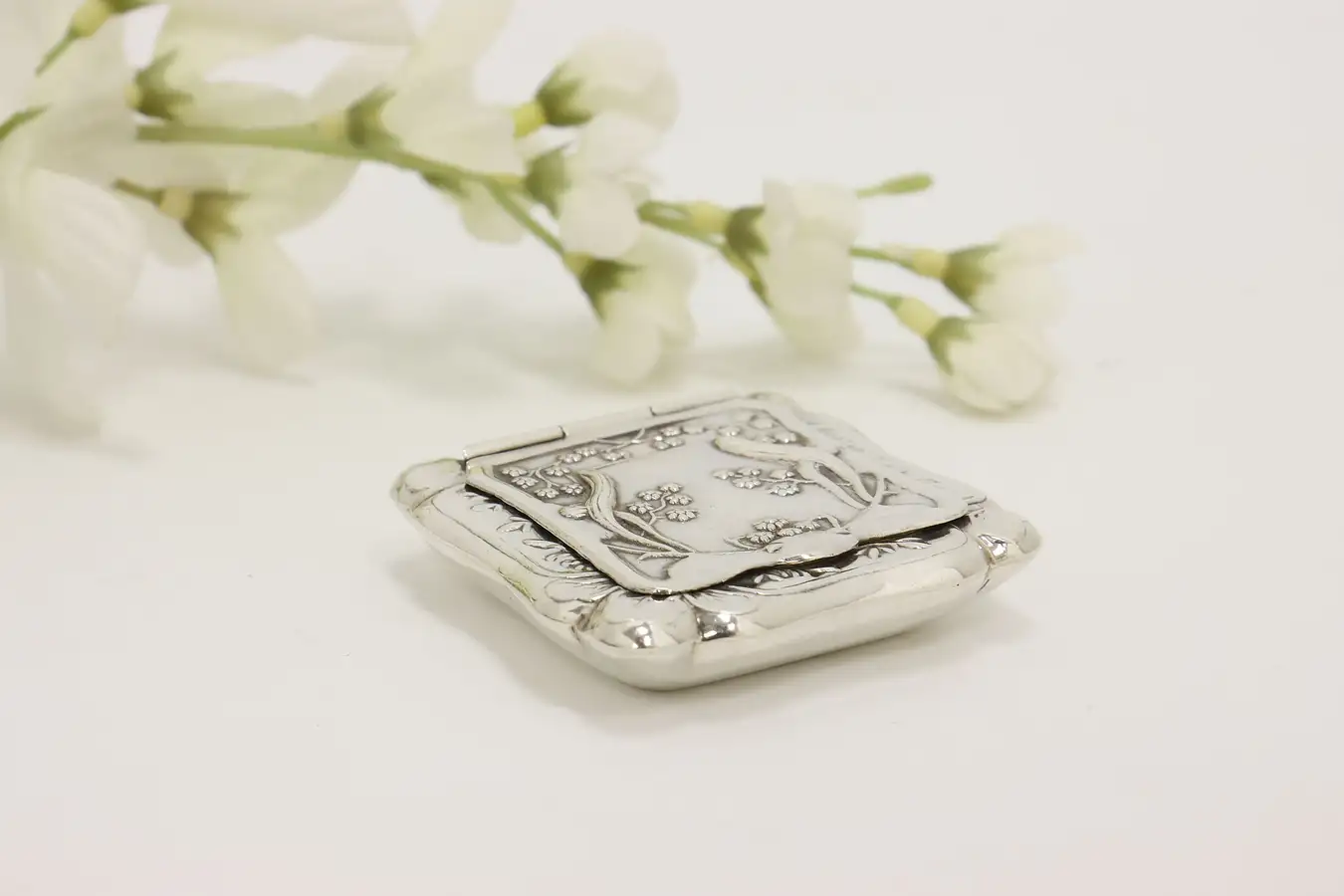 Main image of Japanese Vintage Sterling Silver Snuff, Mint or Jewelry Case