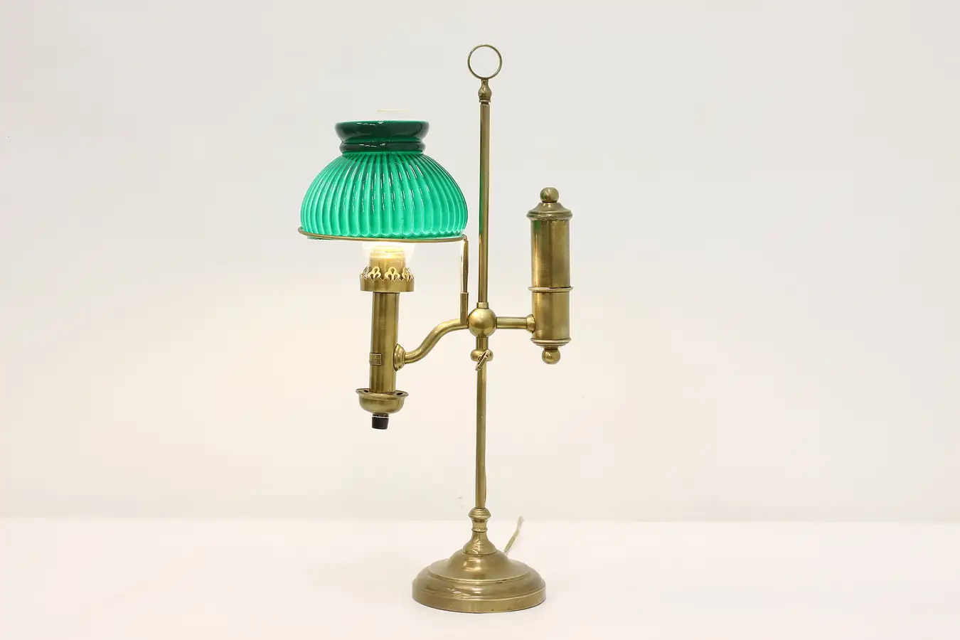 Main image of Victorian Antique Brass Office Library Desk Lamp, R. Douglas