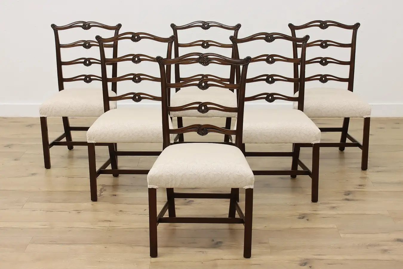 Main image of Set of 6 Georgian Design Antique Upholstered Dining Chairs