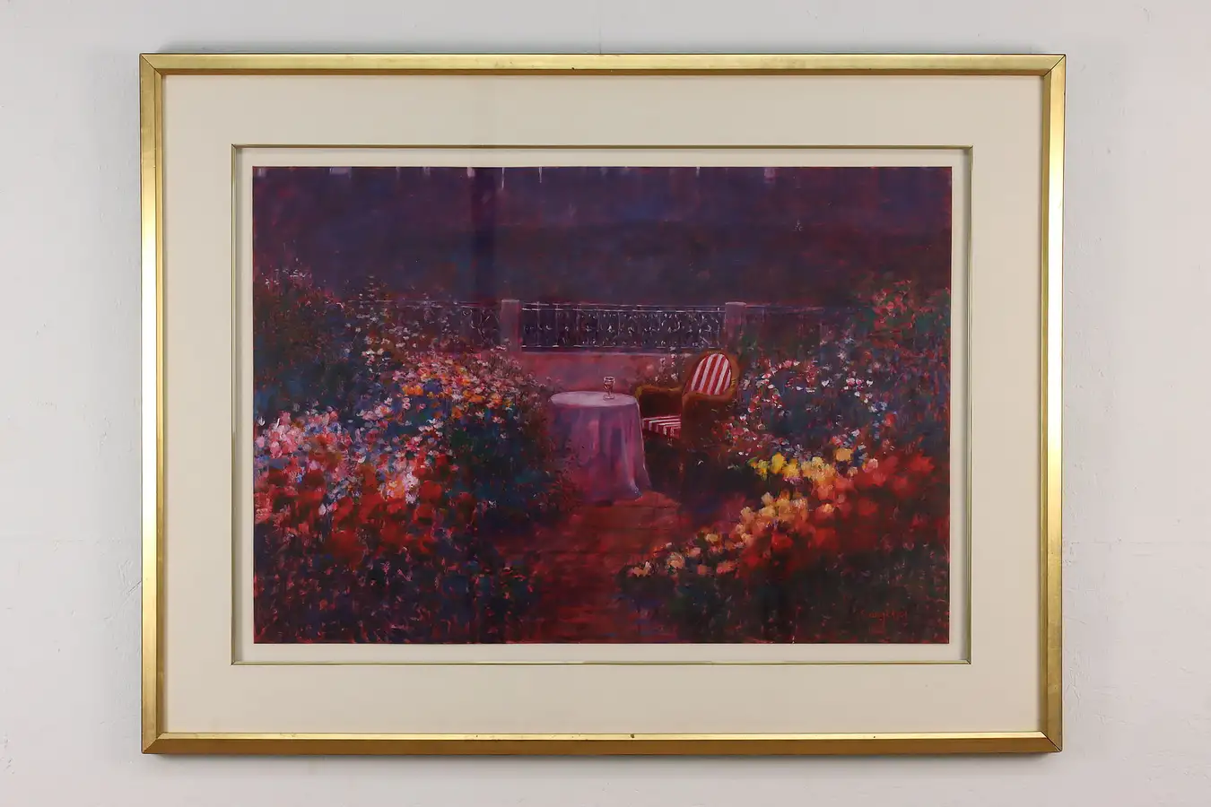 Main image of Blooming Garden Vintage Original Oil Painting, Choi 50"