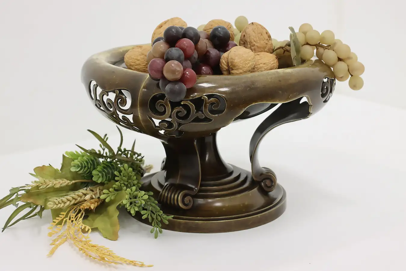 Main image of Classical Antique Marble & Bronze Tazza or Centerpiece Bowl