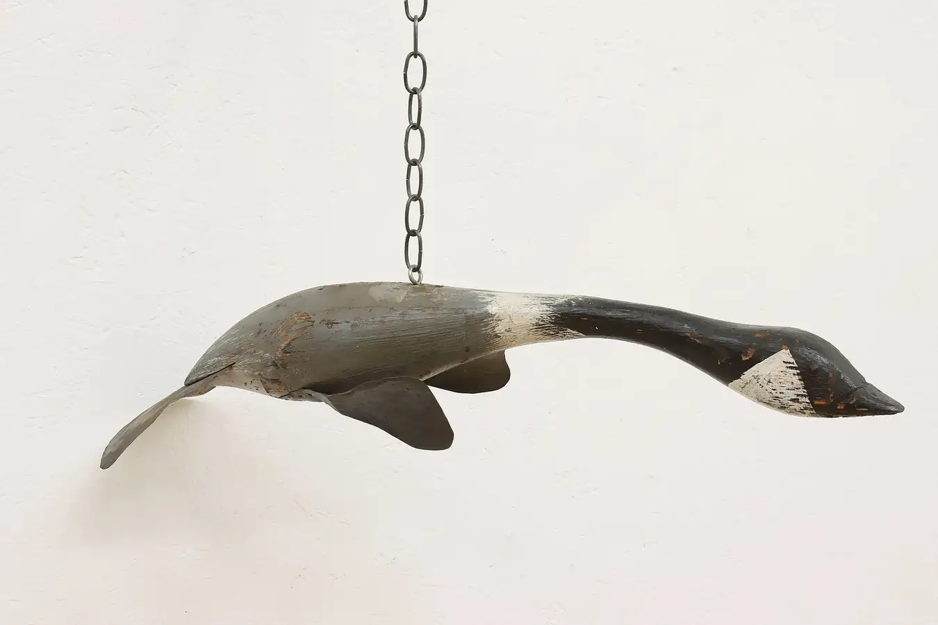 Main image of Farmhouse Antique Carved Pine Hanging Canada Goose Sculpture