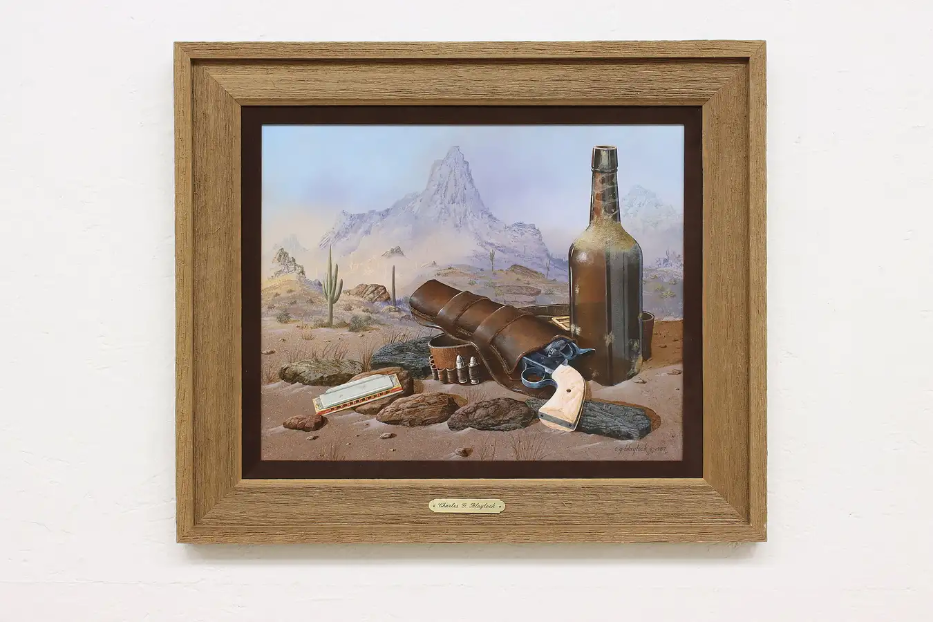 Main image of Gunslinger Belt Vintage Original Oil Painting, Blaylock 27"