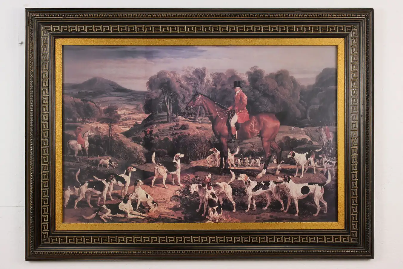 Main image of Fox Hound Hunt Vintage Lithograph Print after Ward 46.5"