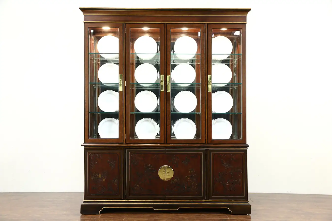 Main image of Drexel Heritage Connoisseur Chinese Vintage Breakfront China or Curio Cabinet