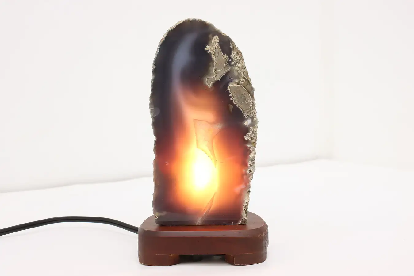 Main image of Illuminated Agate Gemstone & Birch Base Lamp