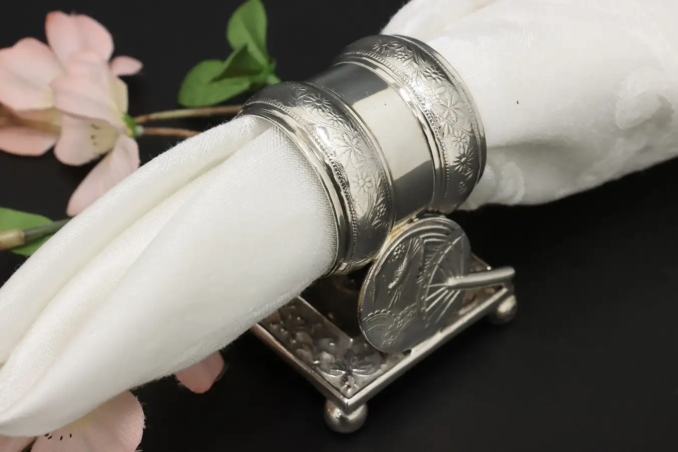 Main image of Victorian Antique Silverplate Napkin Ring Butterfly Meriden