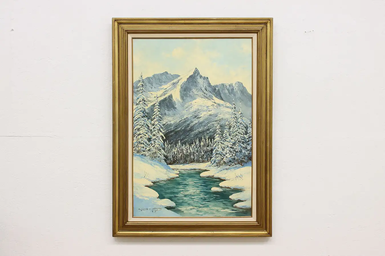 Main image of Wetterstein Valley Vintage Original Oil Painting Moser 44"